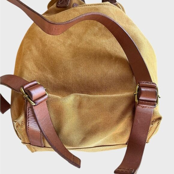 Madewell Canvas Leather Backpack Butterfly Floral Patch Drawstring Bag main image 9